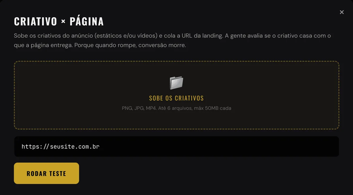 Subir Criativos no Vai Converter