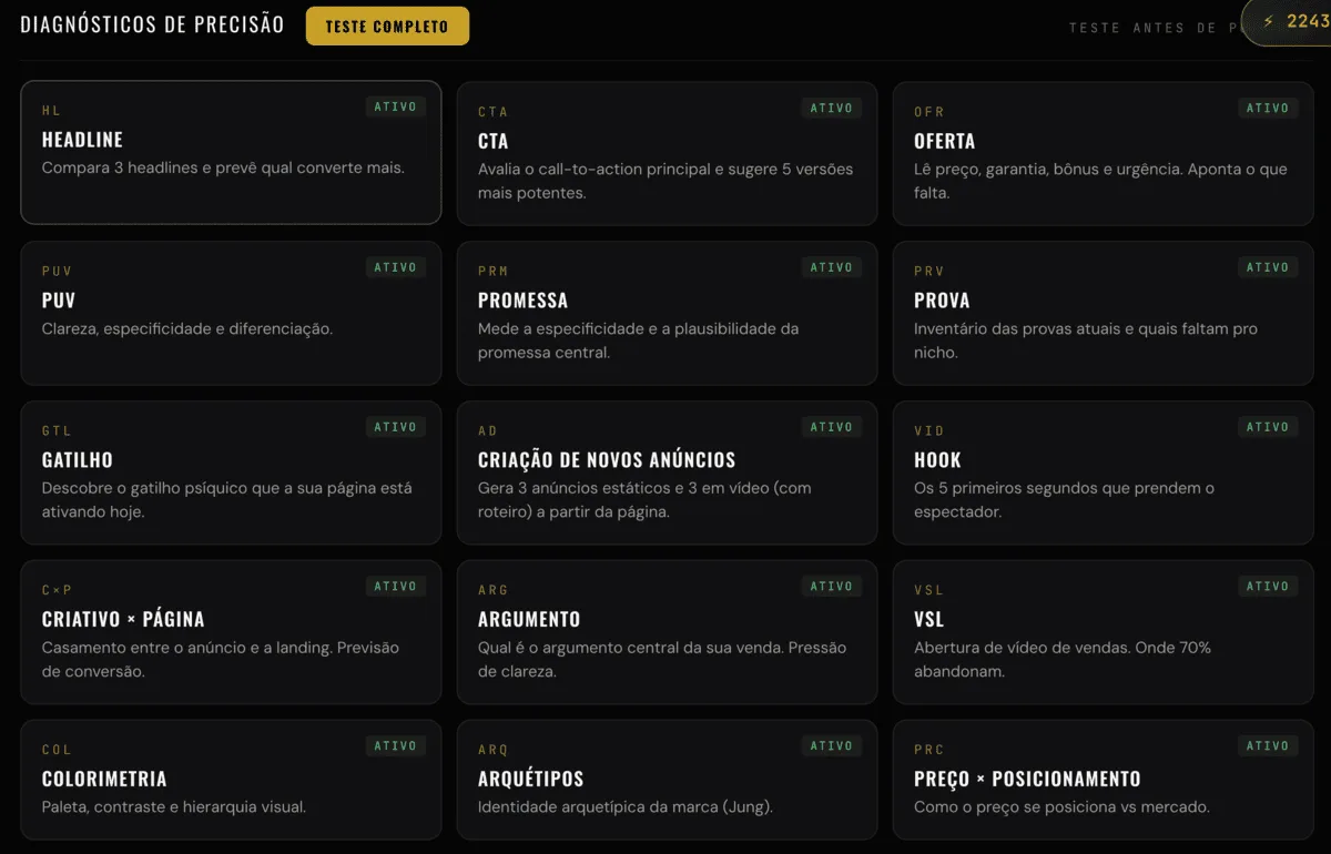 Headline teste de precisão vai converter